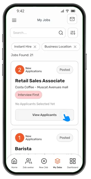 My Jobs – select interview job