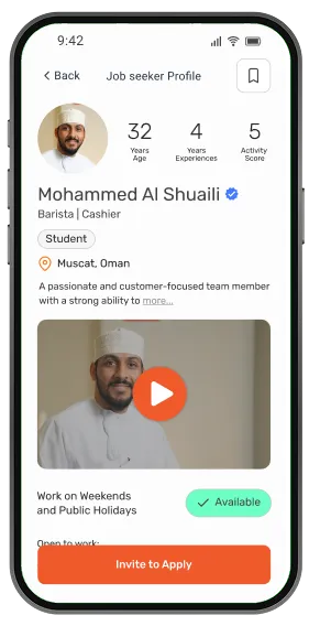 Job Seeker Profile – Invite to Apply button