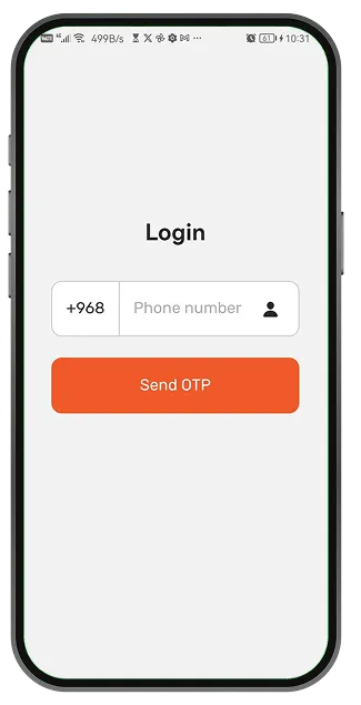 Login screen – phone number