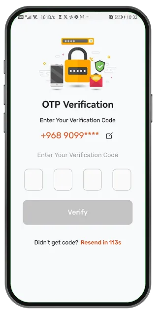 OTP verification screen